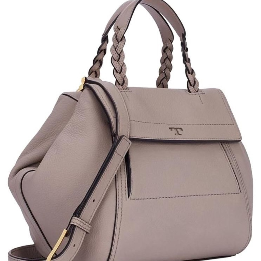 Tory Burch Large Half Moon Satchel French Gray